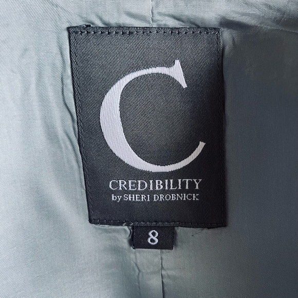 Womens Jacket Credibility Silver Cocktail Jacket Lined Button Front Linen Jacket - Picture 5 of 6